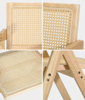 Oikiture Set of 2 Rattan Dining Chairs - Natural