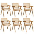 Oikiture Set of 2 Rattan Dining Chairs - Natural