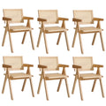 Oikiture Set of 2 Rattan Dining Chairs - Natural