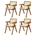 Oikiture Set of 2 Rattan Dining Chairs - Walnut