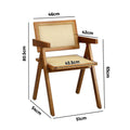 Oikiture Set of 2 Rattan Dining Chairs - Walnut