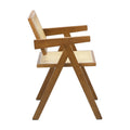 Oikiture Set of 2 Rattan Dining Chairs - Walnut