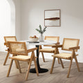 Oikiture Set of 2 Rattan Dining Chairs - Walnut