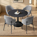 Oikiture Round Dining Table & Sherpa Chairs Set