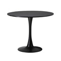 Oikiture Dining Table Round Table Sherpa Dining Chairs - Grey & Black