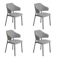 Oikiture Dining Table Round Table Sherpa Dining Chairs - Grey & Black
