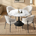 Oikiture Round Dining Table & Sherpa Chairs Set