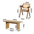 Oikiture 180cm Rectangle Dining Table and Chairs Set - Set of 5