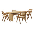 Oikiture 180cm Rectangle Dining Table and Chairs Set - Set of 5