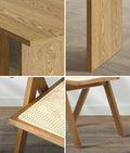 Oikiture 180cm Rectangle Dining Table and Chairs Set - Set of 5