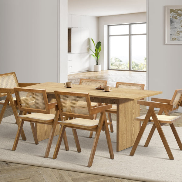 Oikiture 180 cm Rectangular Dining Table with 4 Chairs