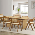 Oikiture 180cm Rectangle Dining Table and Chairs Set - Set of 7