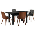 Oikiture 160 cm Extendable Dining Table & 4 Chairs