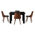 Oikiture 160cm Extendable Dining Table and Chairs Set - Black