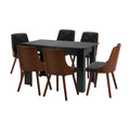 Oikiture 160cm Extendable Dining Table and Chairs Set - Black