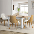 Oikiture 160cm Extendable Dining Table and Chairs Set - White