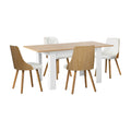 Oikiture 160cm Extendable Dining Table and Chairs Set - White