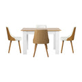 Oikiture 160cm Extendable Dining Table and Chairs Set - White
