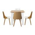 Oikiture 160cm Extendable Dining Table and Chairs Set - White