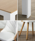 Oikiture Dining Set - 160cm Extendable PU Leather - Sets Exaic