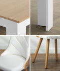 Oikiture 160cm Extendable Dining Table and Chairs Set - White
