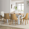 Oikiture 160cm Extendable Dining Table and Chairs Set - White
