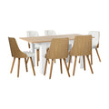 Oikiture 160cm Extendable Dining Table and Chairs Set - White