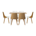 Oikiture 160cm Extendable Dining Table and Chairs Set - White