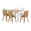 Oikiture 160cm Extendable Dining Table and Chairs Set - White