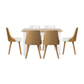 Oikiture 160cm Extendable Dining Table and Chairs Set - White