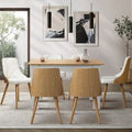 Oikiture 160cm Extendable Dining Table and Chairs Set - White