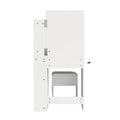 Oikiture Small Dressing Table Set with LED Lighted Makeup Mirror White