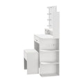 Oikiture Small Dressing Table Set with LED Lighted Makeup Mirror White