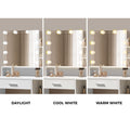 Oikiture Small Dressing Table Set with LED Lighted Makeup Mirror White