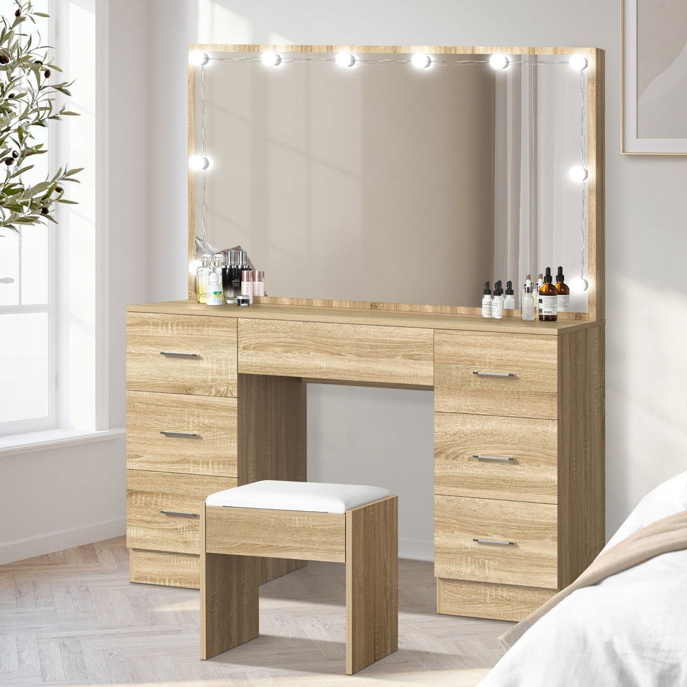 Oikiture LED Dressing Table with Mirror