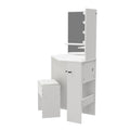 Oikiture Dressing Table Set Tri-fold Mirror with Drawers White
