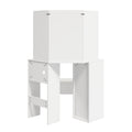 Oikiture Dressing Table Set Tri-fold Mirror with Drawers White