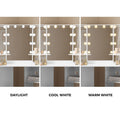 Oikiture Dressing Table Set Tri-fold Mirror with Drawers White