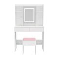 Oikiture Touch Control Dressing Table Set with LED Mirror & Charging Station White