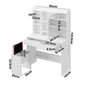 Oikiture Touch Control Dressing Table Set with LED Mirror & Charging Station White