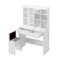 Oikiture Touch Control Dressing Table Set with LED Mirror & Charging Station White