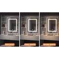 Oikiture Touch Control Dressing Table Set with LED Mirror & Charging Station White