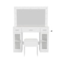 Oikiture Dressing Table Set with LED Bulbs & Drawers White