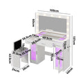 Oikiture Dressing Table Set with LED Bulbs & Drawers White