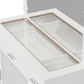Oikiture Dressing Table Set with LED Bulbs & Drawers White