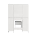 Oikiture Dressing Table Set with LED Bulbs & 7 Drawers White