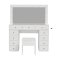 Oikiture Dressing Table Set LED Lights with 11 Drawers White