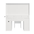Oikiture Dressing Table Set LED Lights with 11 Drawers White