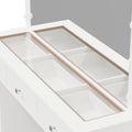 Oikiture Dressing Table Set LED Lights with 11 Drawers White