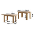 Oikiture Extendable Dining Table 160 cm - Beige